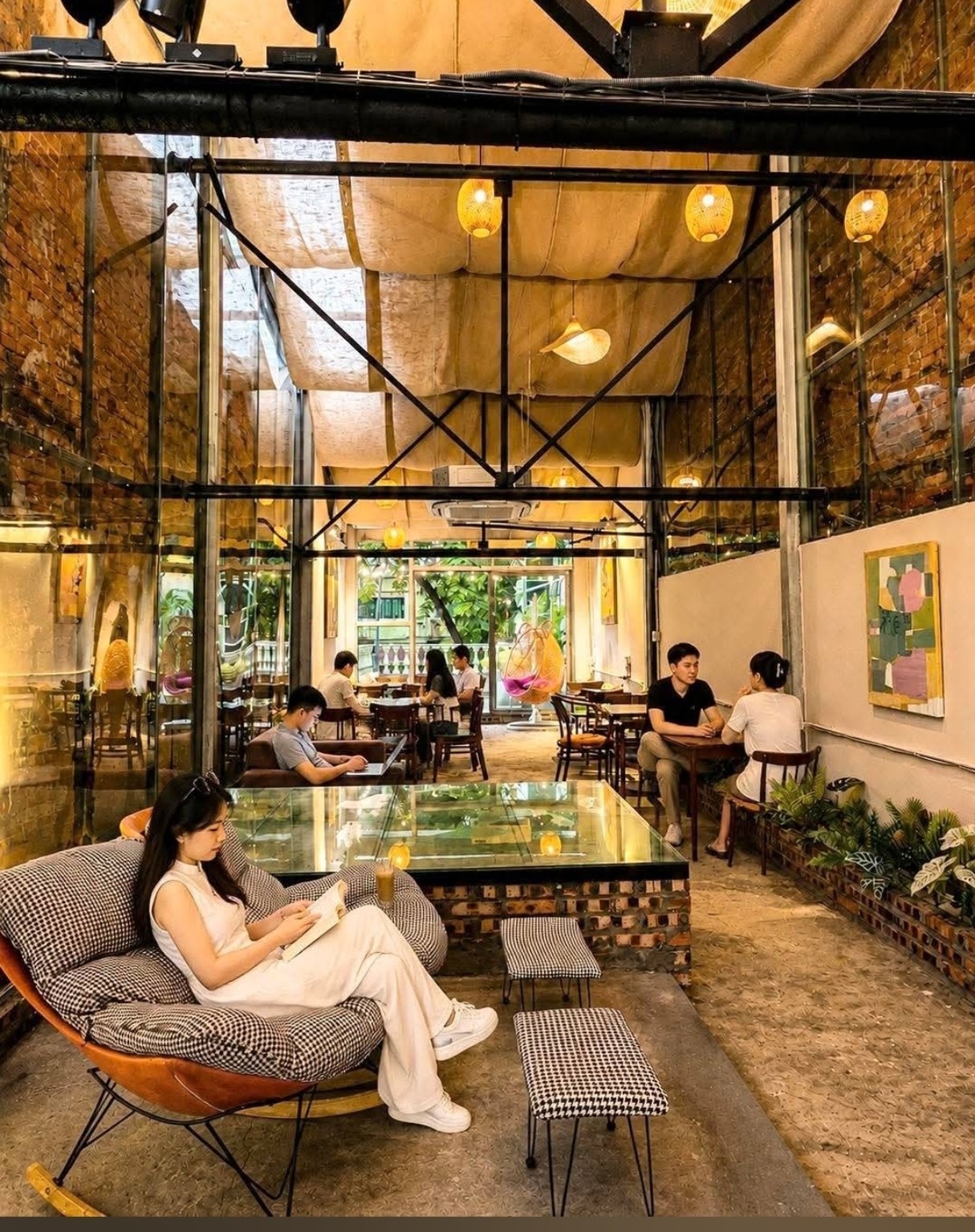 The light-filled lounge at Drop In Café & Bistro
